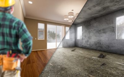 Contractor Facing Newly Remodeled And Raw Unfinished Room Of House.